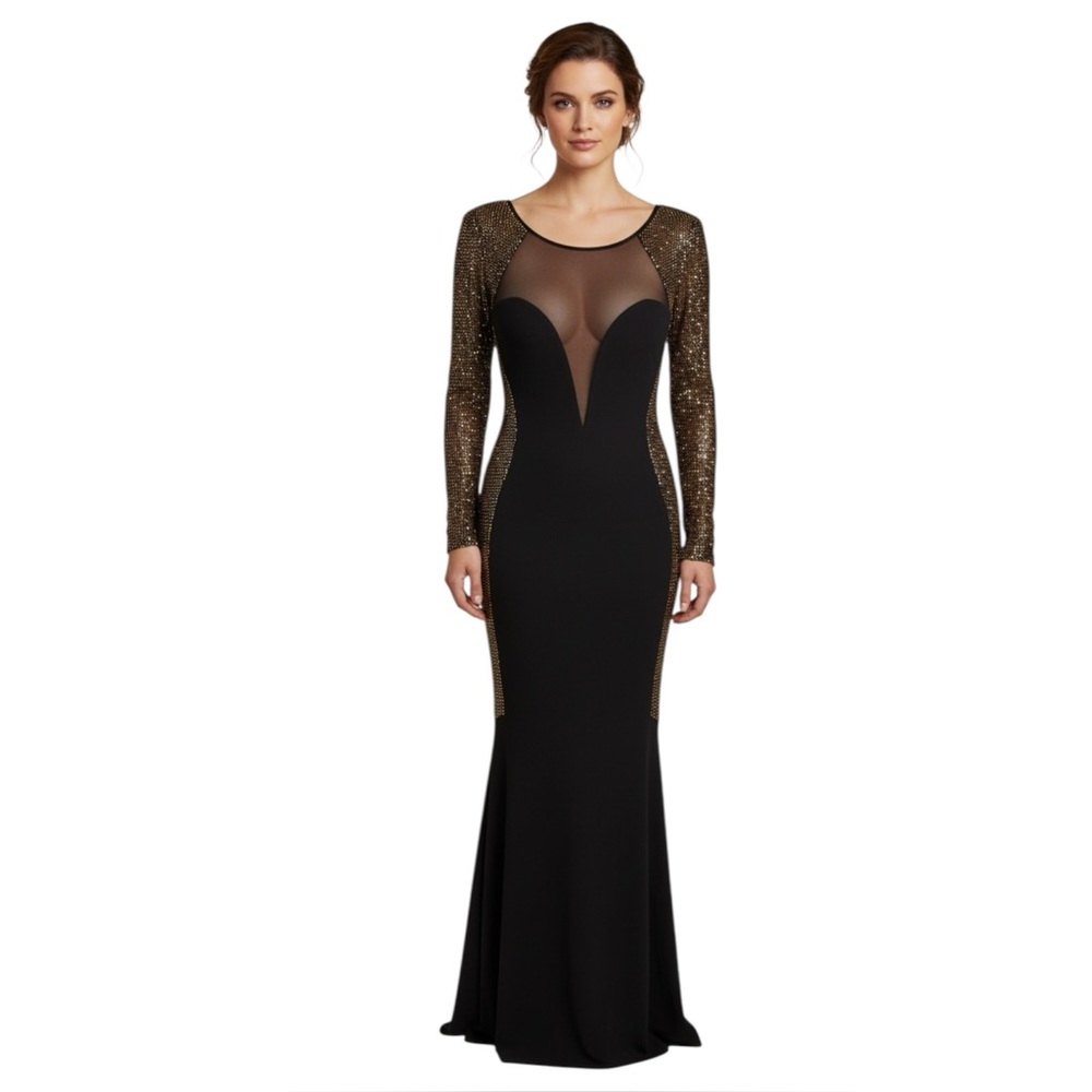 Size Small/ M Sexy Womens Formal Bodycon Dress Mermaid Prom Gold Black Sparkly